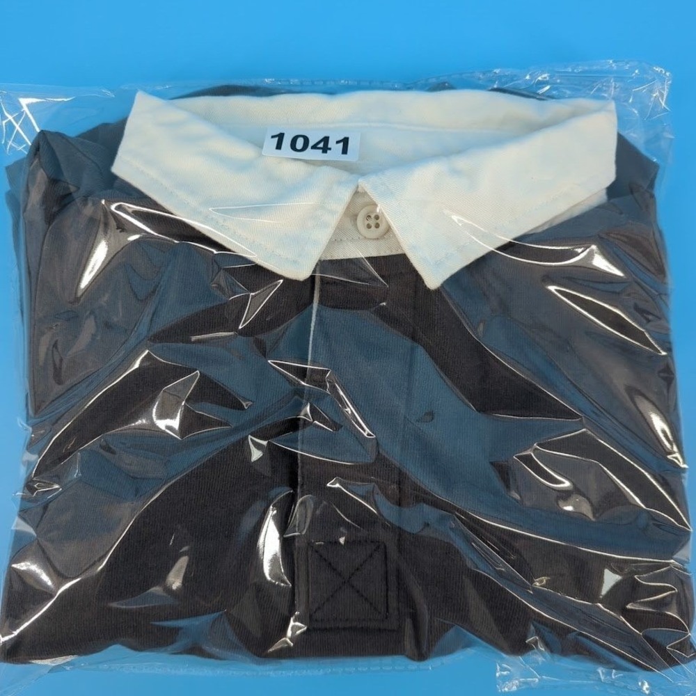 Old Navy Mens Gray Long Sleeve Rugby Shirt White Collar Medium Tall MT - Picture 11 of 11